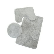 Naughtyhood Christmas Clearance deals Foot Pads 3pc Bathroom Set Rug Contour Mat Toilet Lid Cover Plain Solid Color Bathmats on Clearance